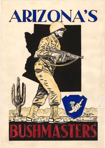 Artistic rendering depicting a Bushmaster, 1945.