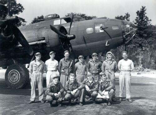 Some of the crew of the B-17 42-5860, nicknamed Escape Kit