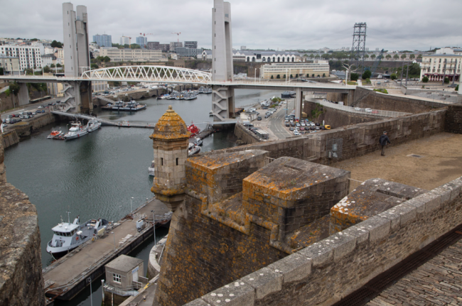 View of the ancient fortress of Brest, an imposing structure overlooking the city, 2019.