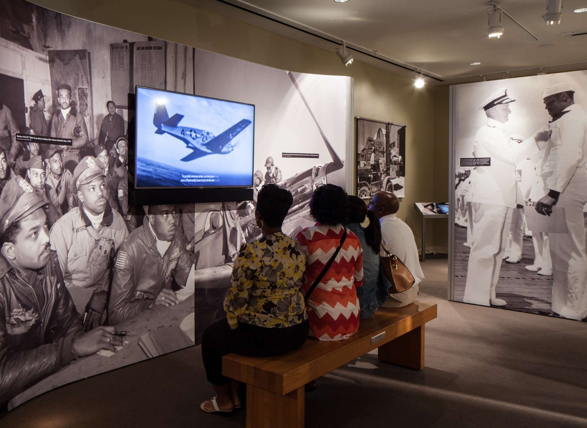 Fighting for the Right to Fight exhibit video wall, Tuskegee Airmen