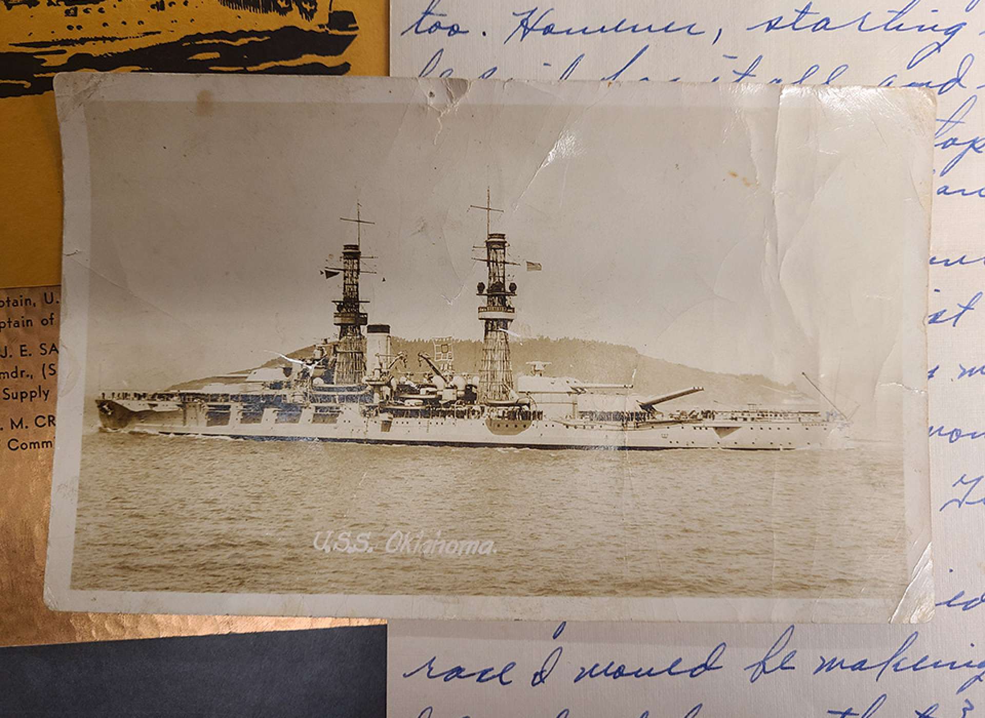 Postcard image of USS Oklahoma (BB-37)