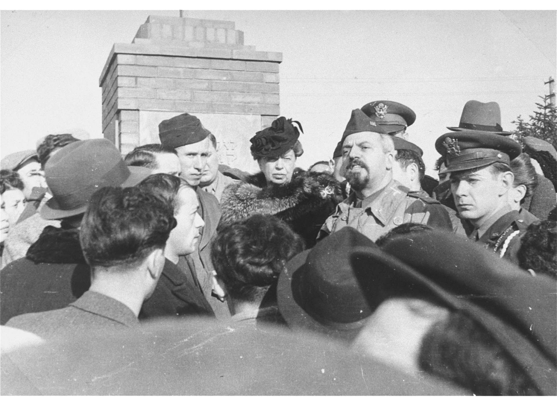 “Eleanor Roosevelt visits the Zeilsheim displaced persons&#039; camp,” E.M. Robinson, 1945-1948, Zeilsheim Germany, United States Holocaust Memorial Museum, courtesy of Alice Lev, Photograph Number: 89680.