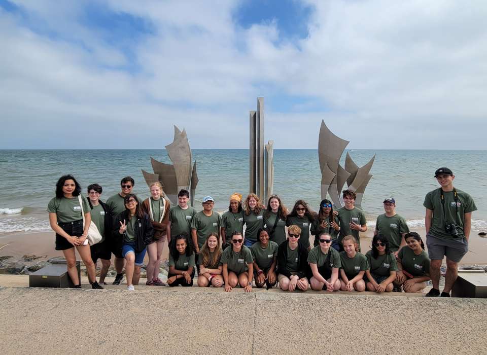 Normandy Academy Students on Beach
