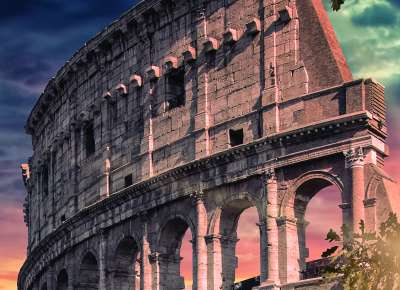 Roman Colosseum in Rome, Italy