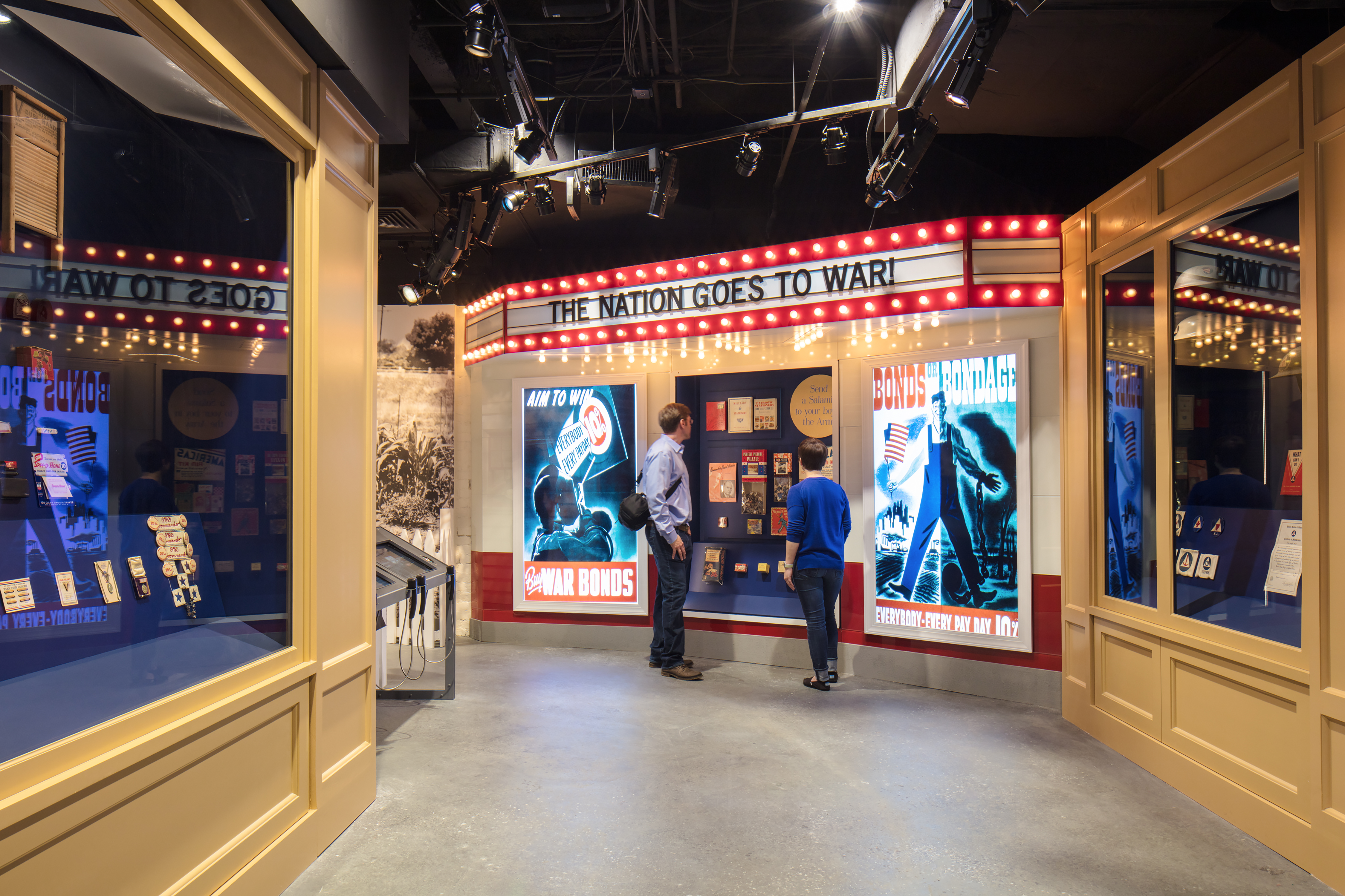 Exhibit on War Bonds during WWII at the National WWII Museum