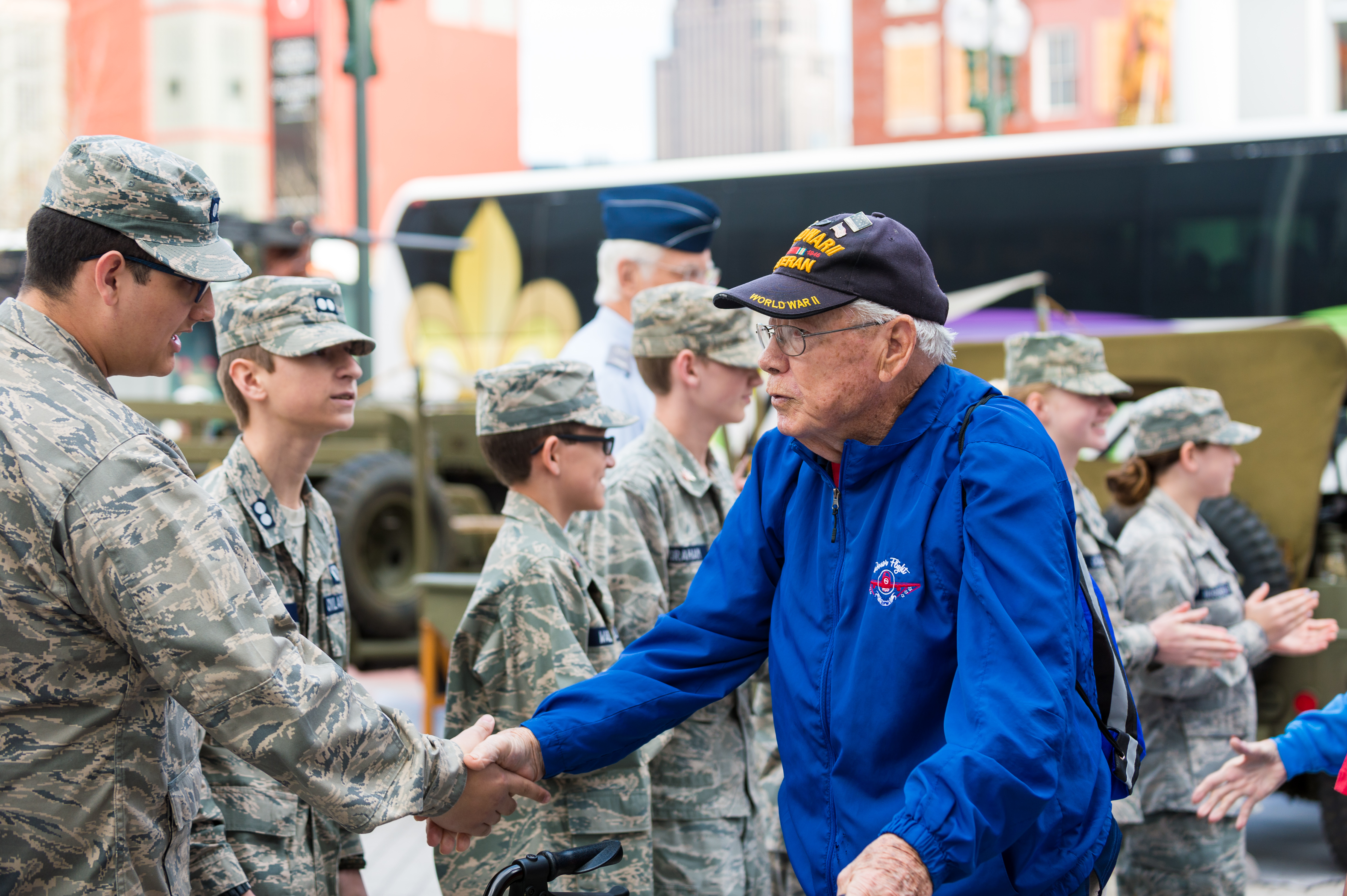 Generations meet at a military reunion at The National WWII Museum 