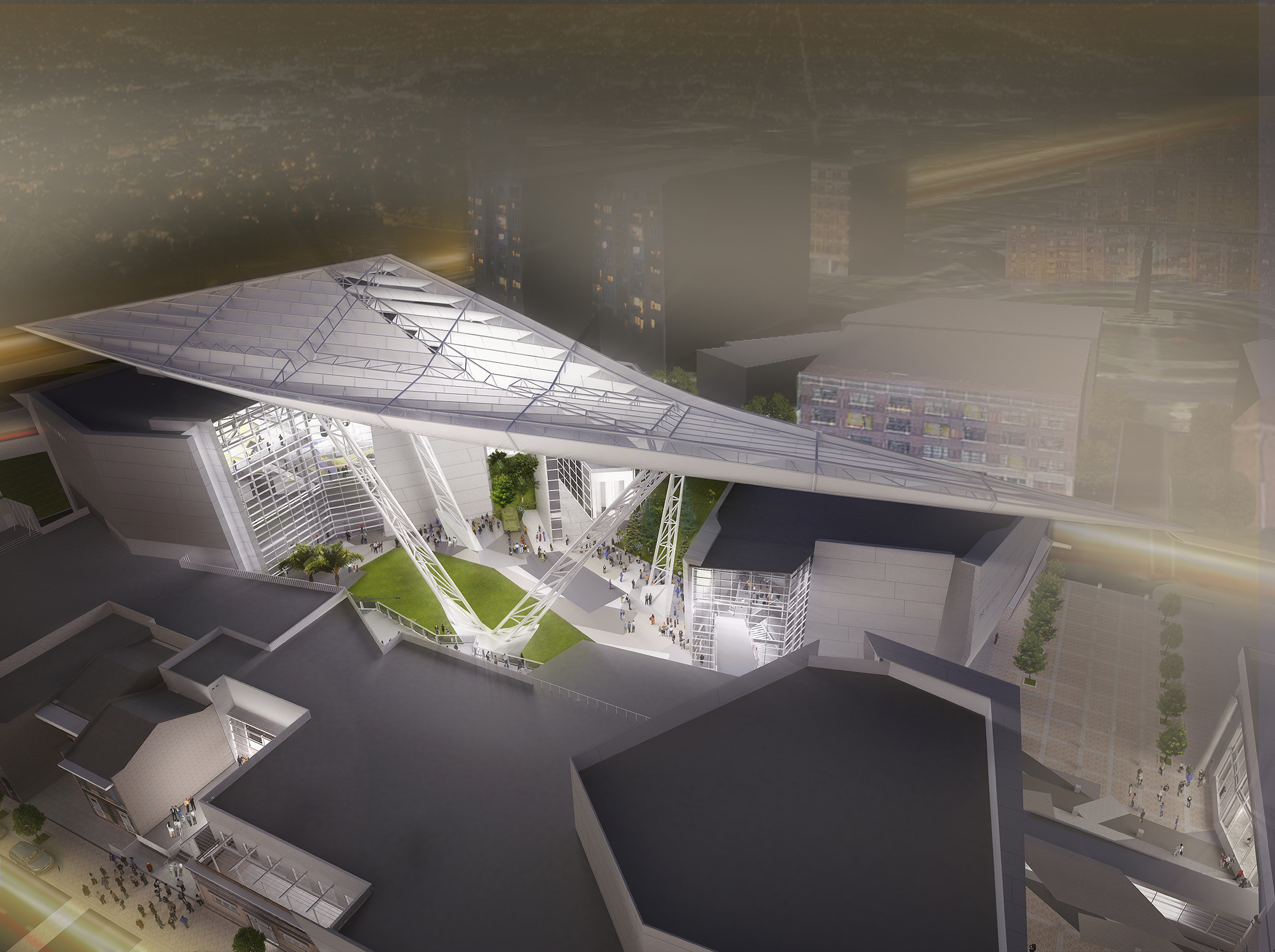 Rendering of the canopy above the National WWII Museum in New Orleans