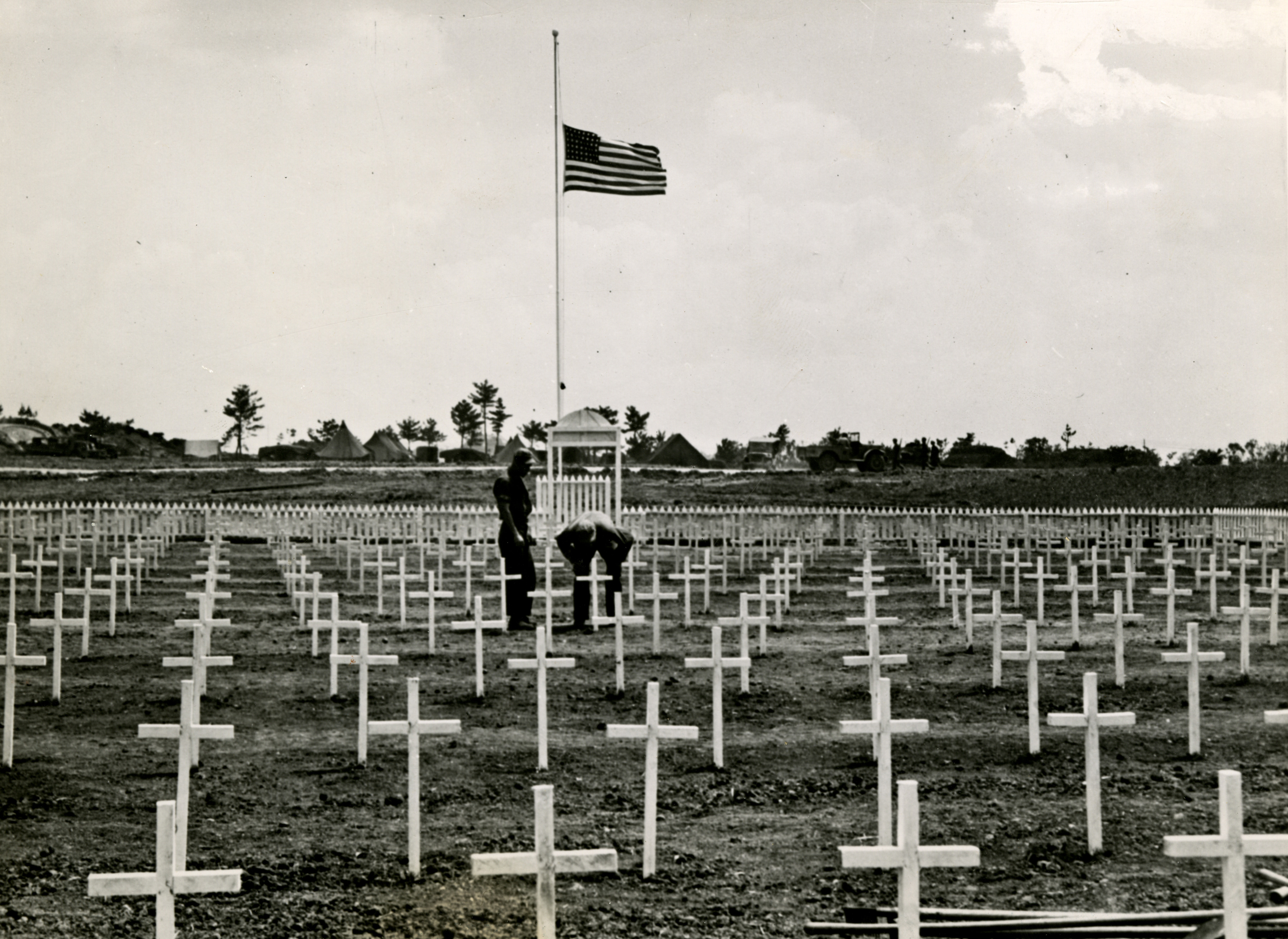 Cross grave markers for WWII dead