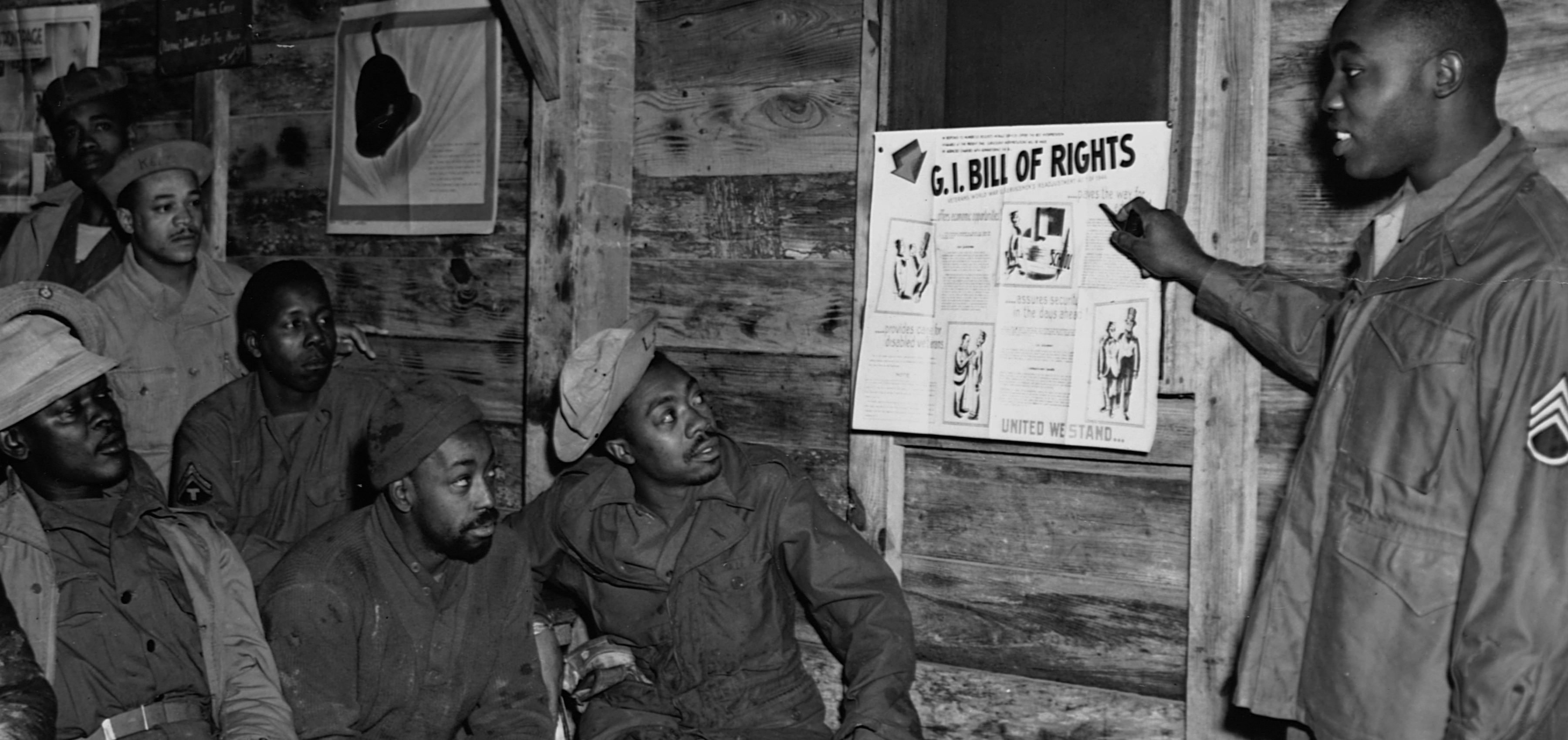 Black soldiers discuss the GI Bill of Rights