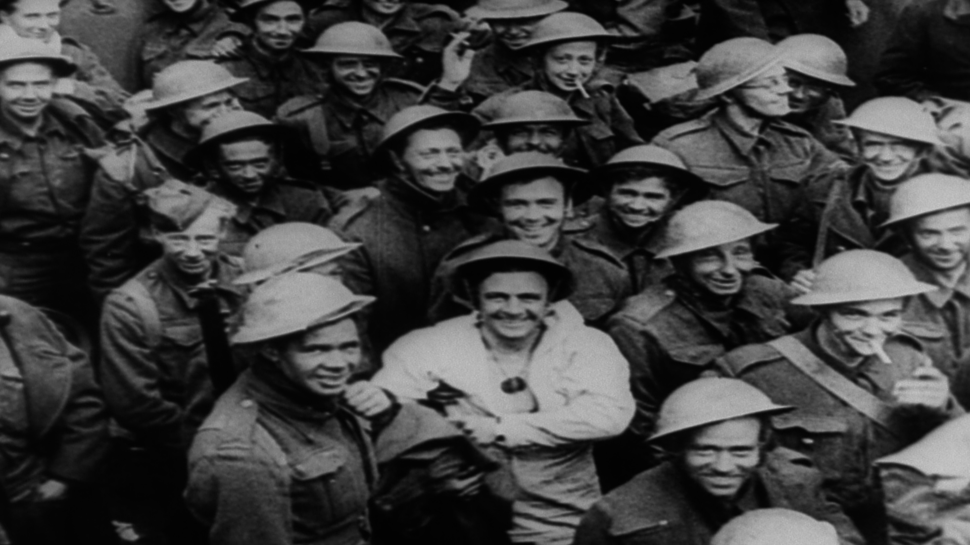 British soldiers huddle together