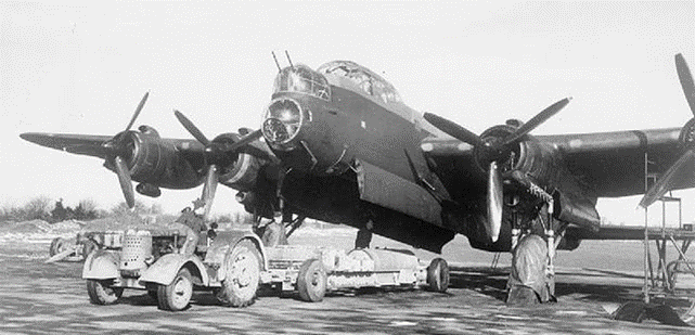 A Royal Air Force Lancaster. Planes like these were used in Operation Gomorrah that occurred over the city of Hamburg from 24 July to 3 August 1943.