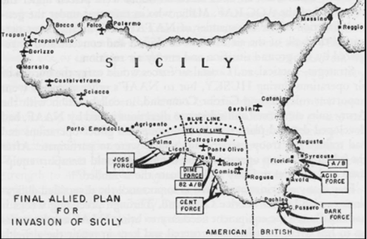 Operation Husky Map