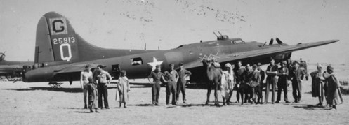 3rd Air Division (385th Bomb Group) crewmen pose with local herdsmen at Telergma.