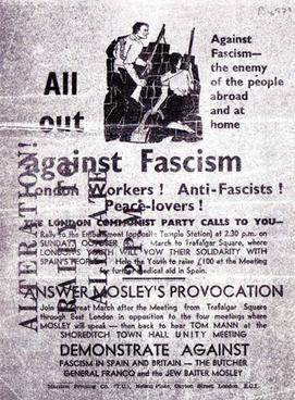 “All Out- Against Fascism.” Leaflet produced by the Communist Party of Great Britain in October 1936