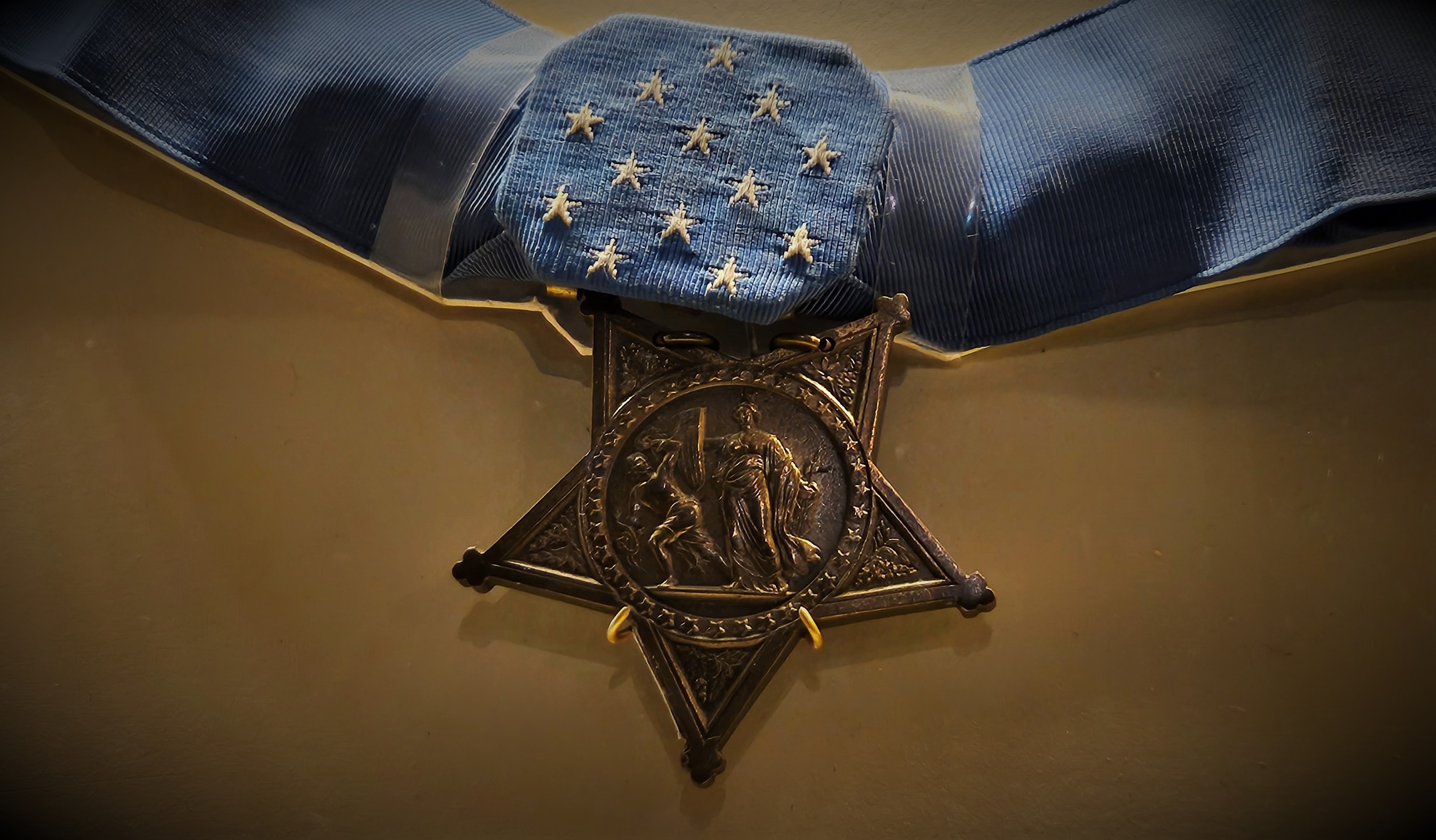 Hutchins’s Medal of Honor in one of The National WWII Museum’s exhibit galleries.