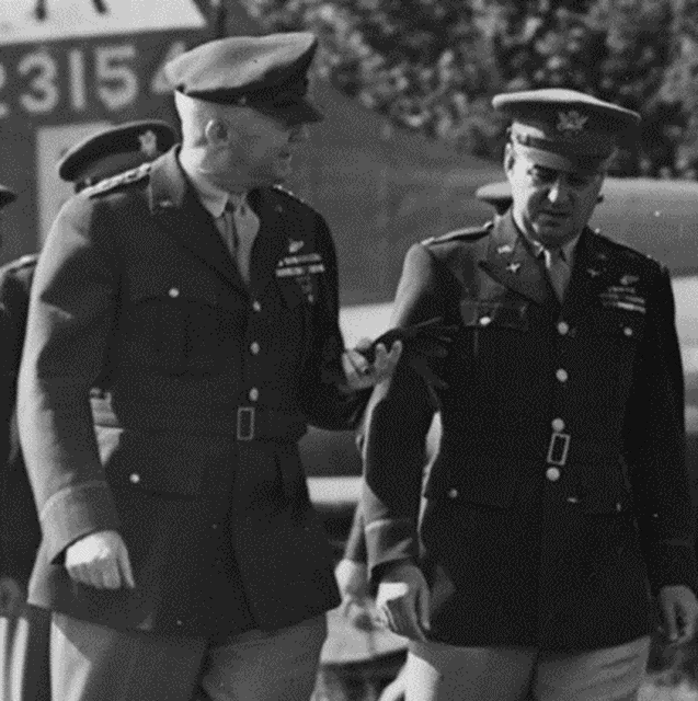General “Hap” Arnold talks with Colonel Curtis LeMay in September 1943 shortly after the Schweinfurt/Regensburg mission