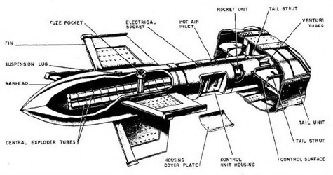 Fritz X bomb designed to penetrate naval armor.