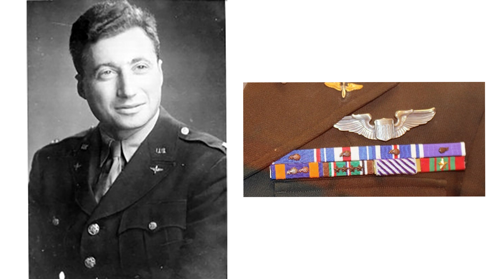 Colonel Robert Rosenthal and the decorations on his uniform. 