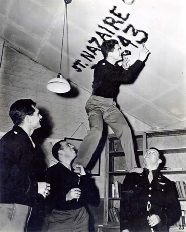 “Smoking the ceiling” was a ritual adopted by crews to record their combat missions. 