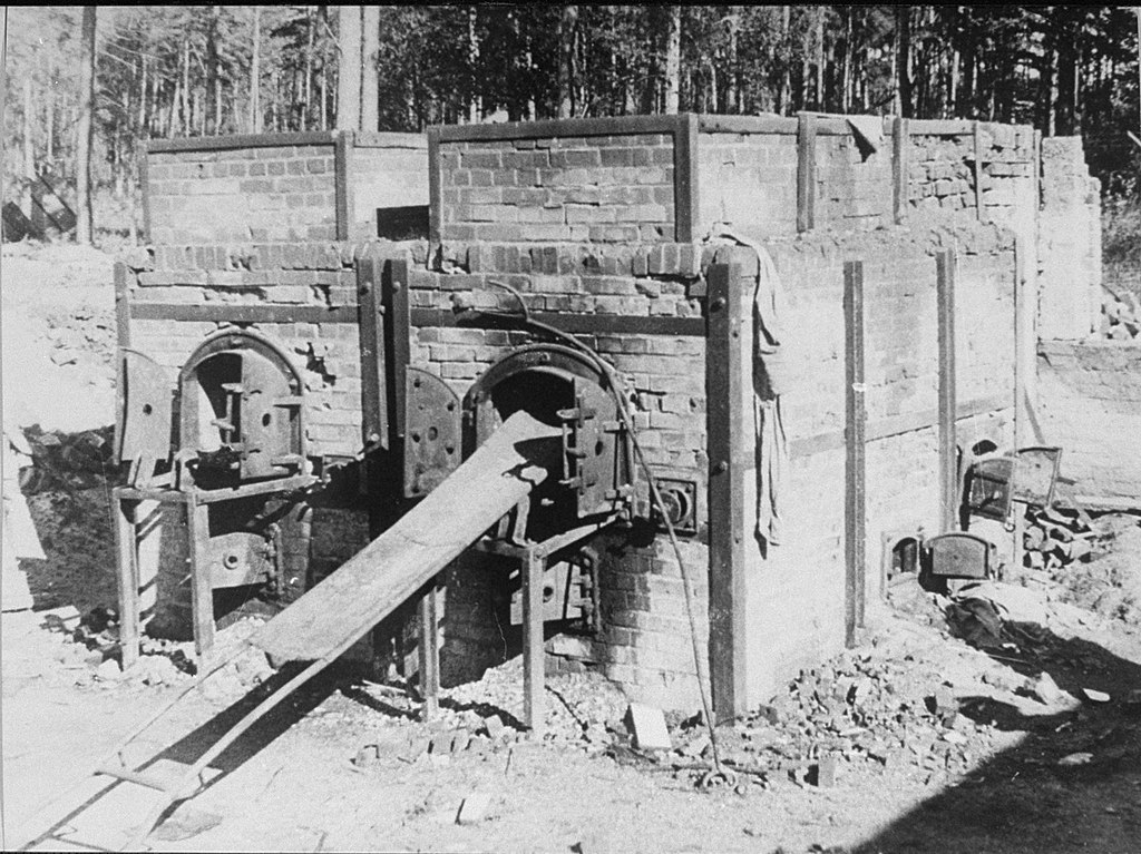 Soviet photograph of two ovens from the Stutthof crematorium,