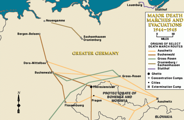 Map of the Nazi Death Marches.