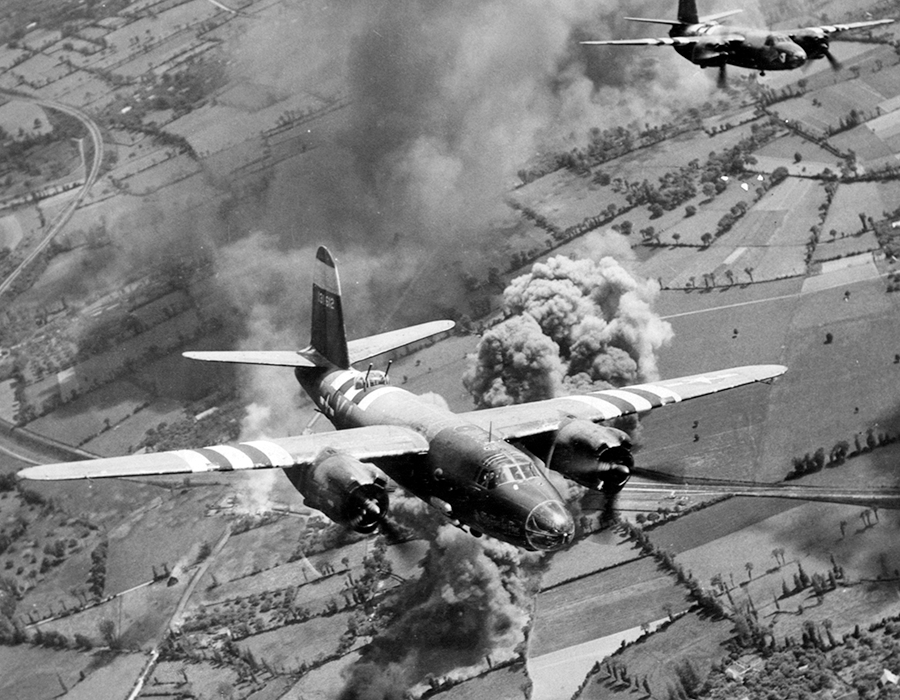 Two Marauder medium bombers of the Ninth Air Force