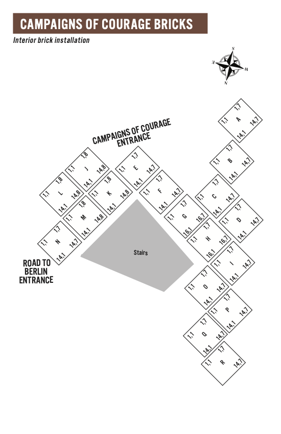 Campaigns of Courage interior bricks map