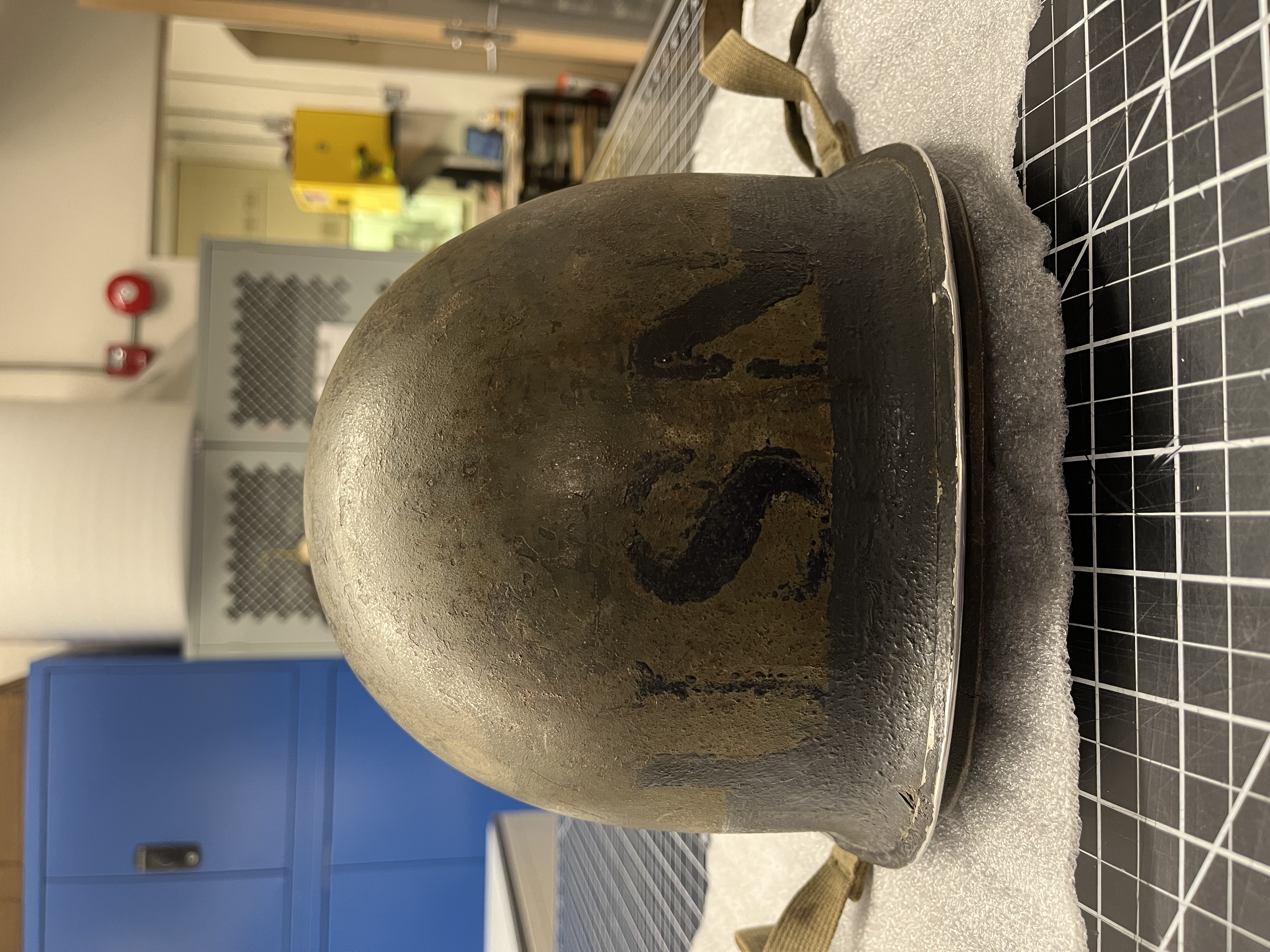 M1 helmet, worn by Radioman Second Class Richard Gibler