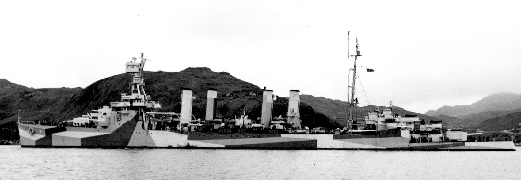 The USS Concord while in the Aleutian Islands 