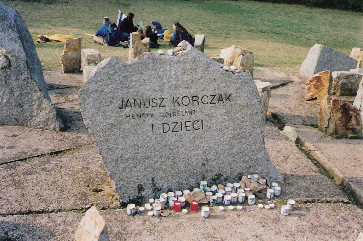 Stone at Treblinka memorial commemorating Janusz Korczak