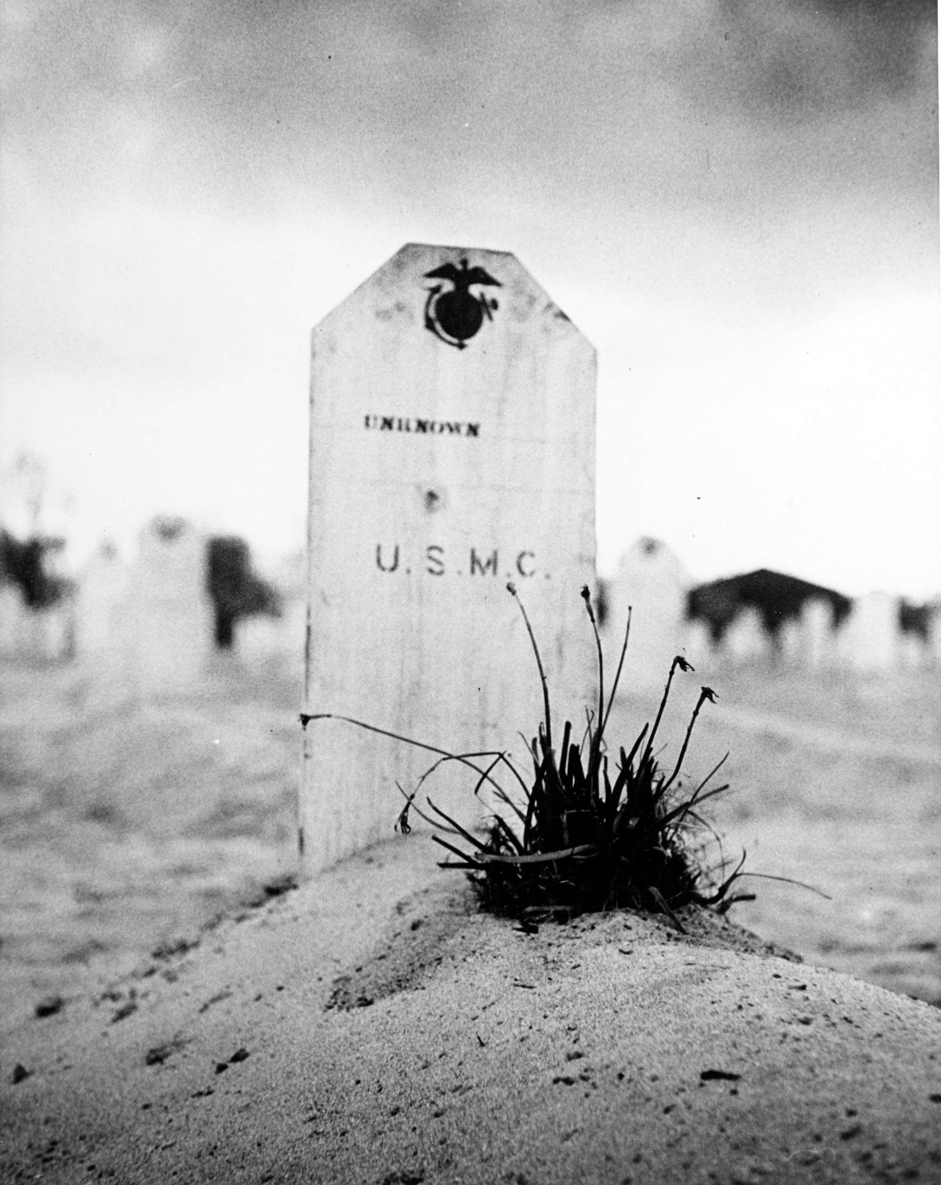 Grave of an unknown Marine casualty on Saipan
