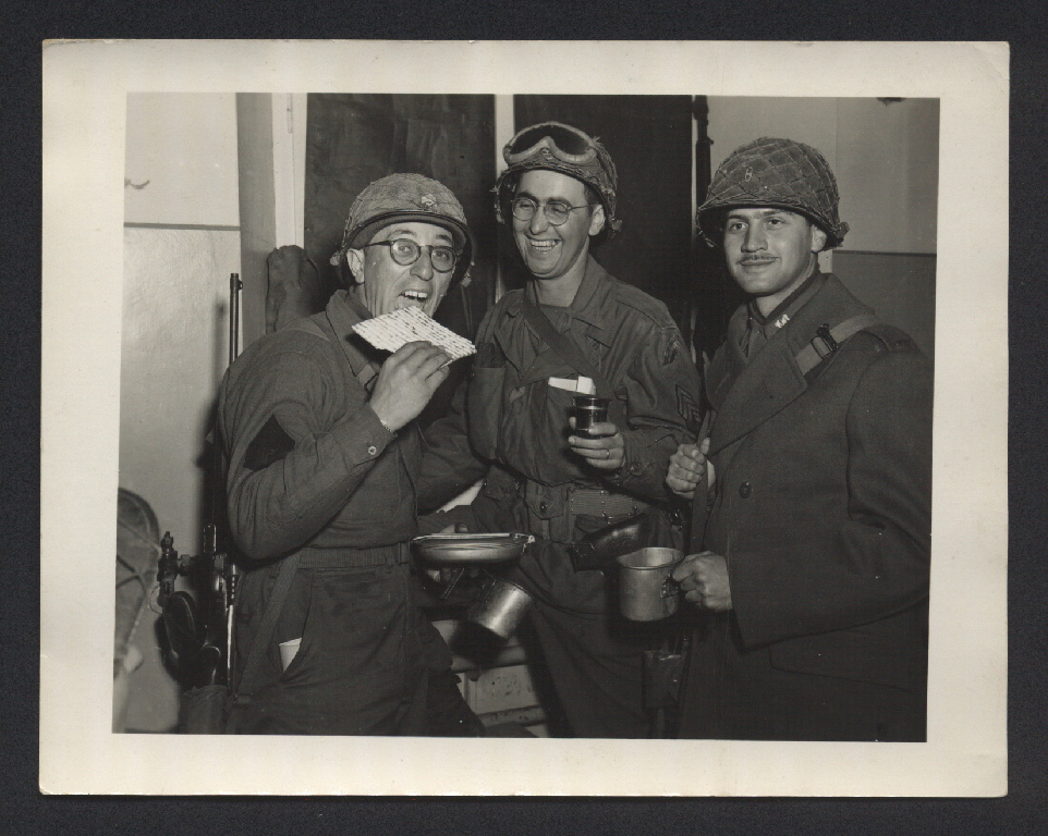Soldiers from the 42nd Infantry Division celebrate Passover in Dahn, Germany