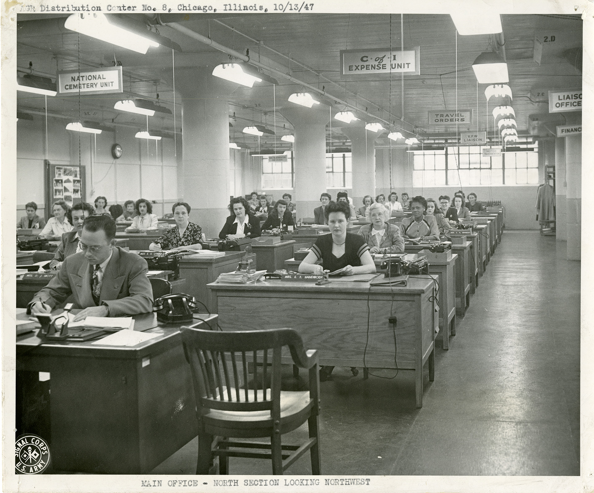 Main office of the American Graves Registration Distribution Center No. 8