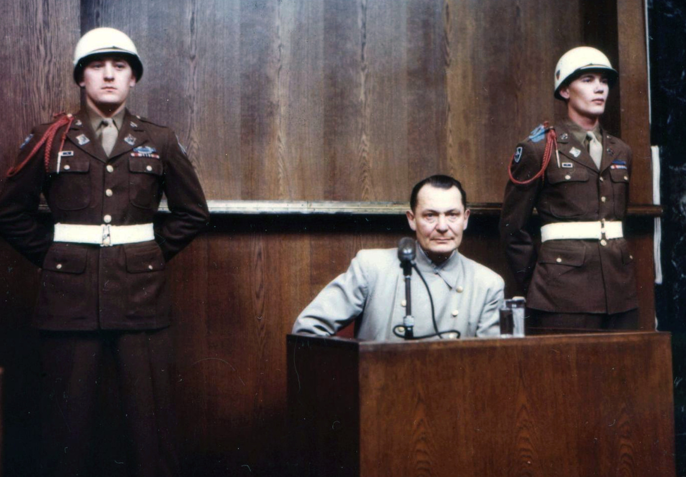 Hermann Goering testifies from the witness box 