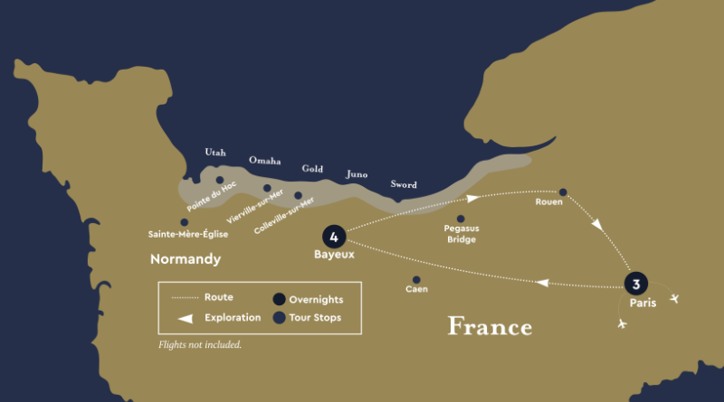 Normandy and the City of Lights Map
