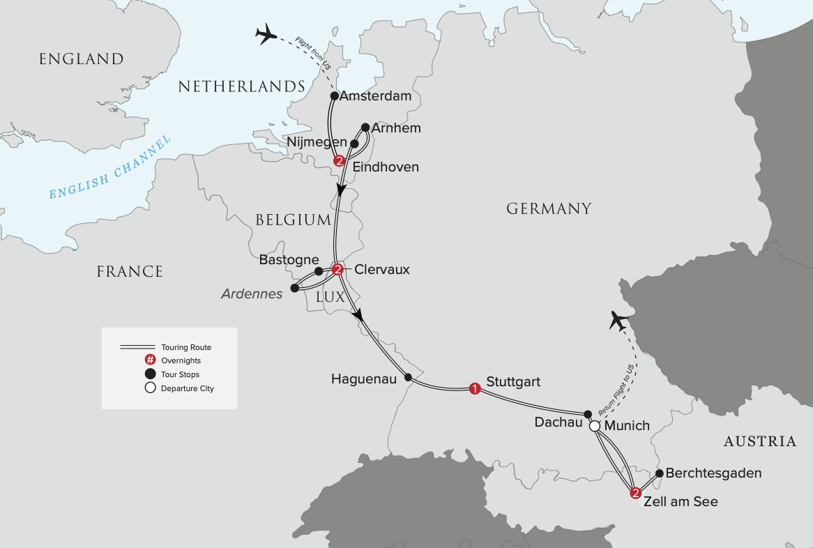 Easy Company: Market-Garden to Berchtesgaden map