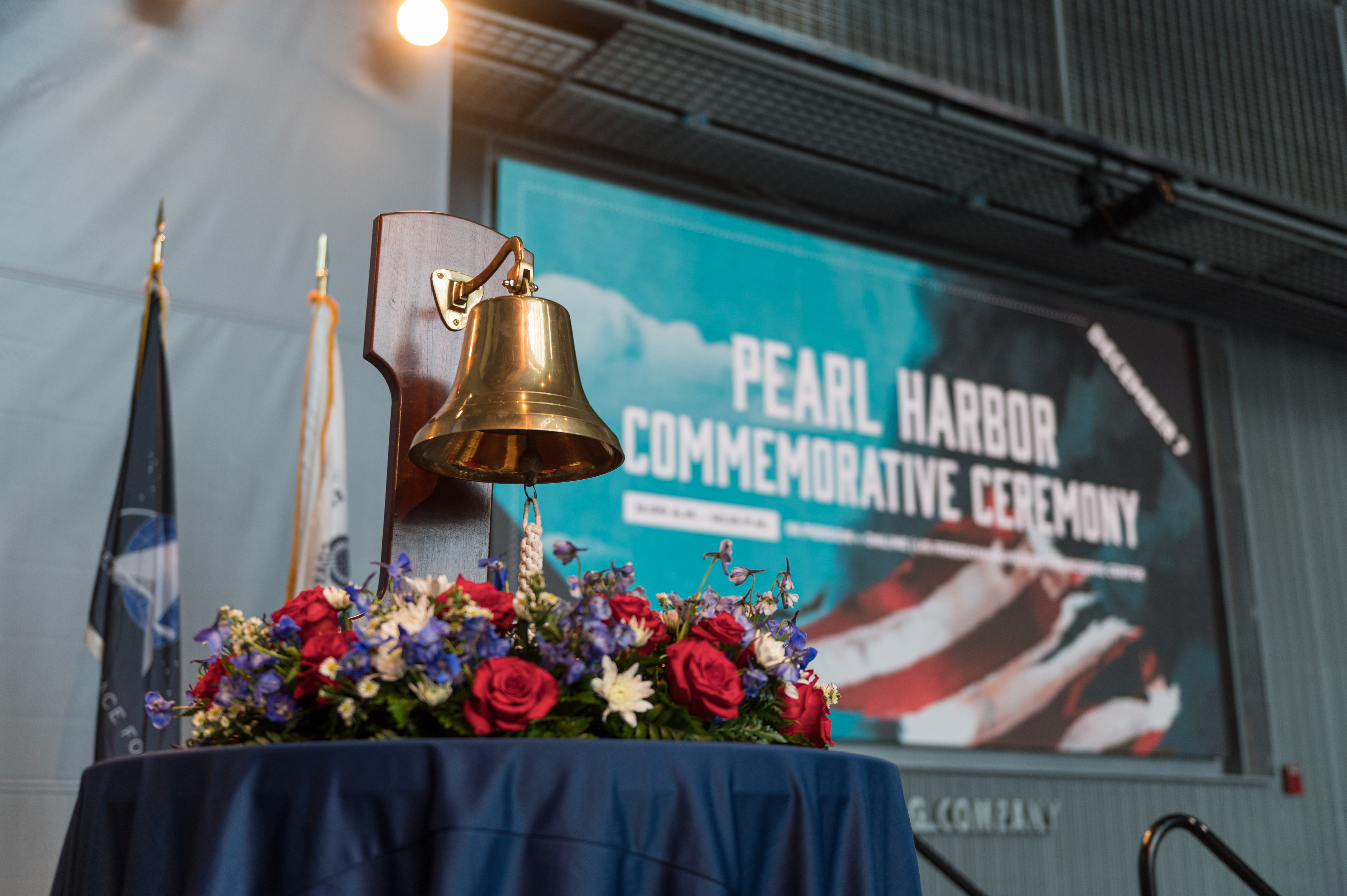 Pearl Harbor memorial with flowers