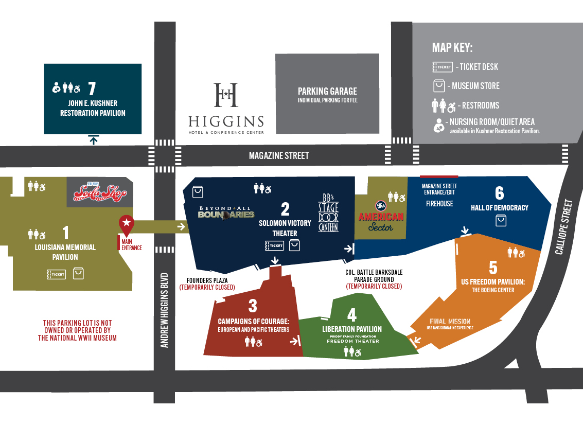 National WW2 Museum map
