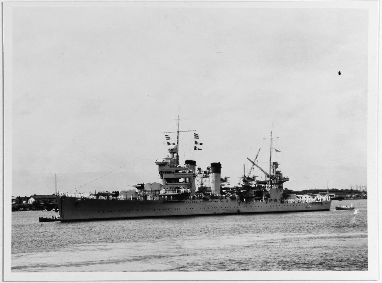 USS New Orleans in port, circa 1937