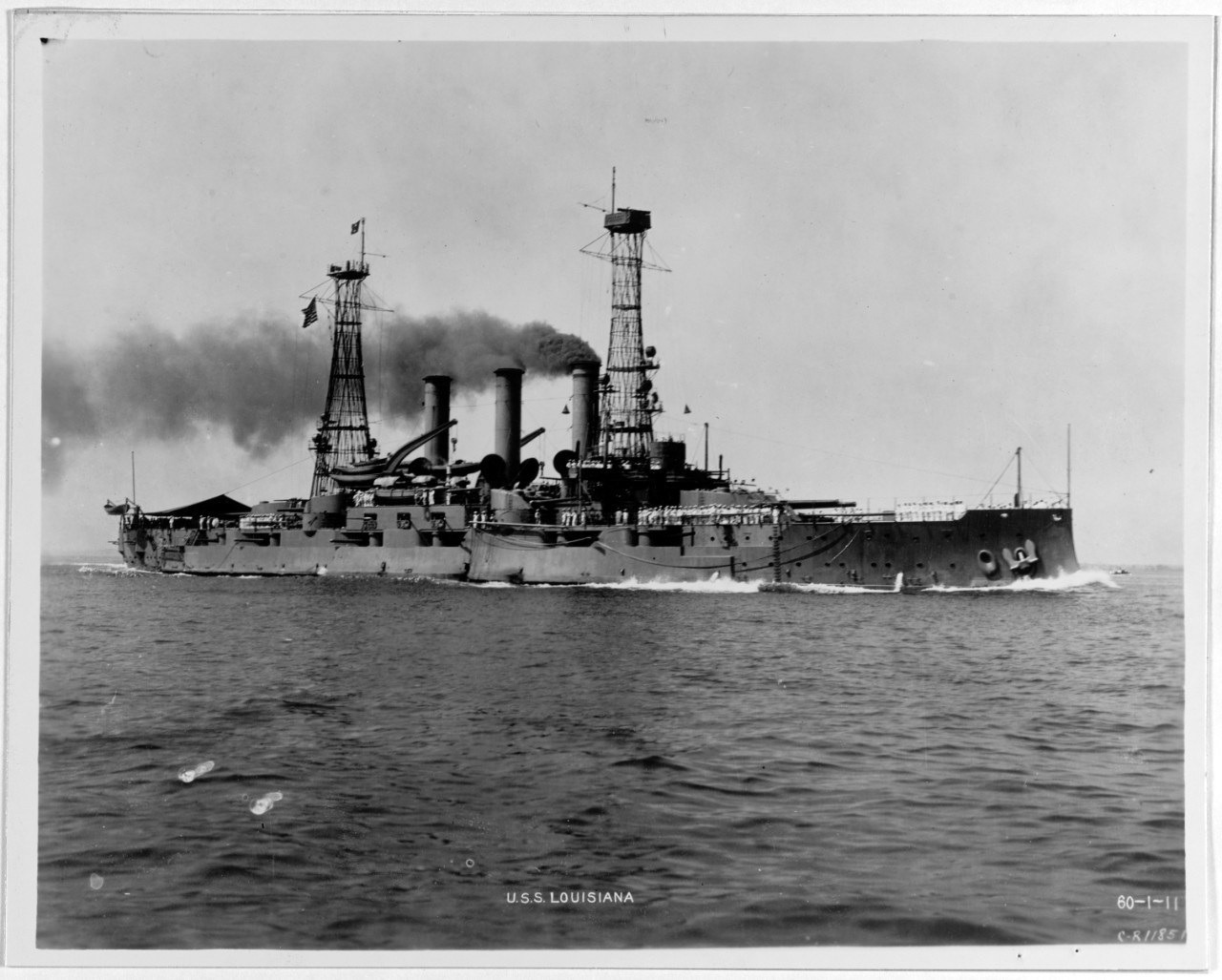Battleship USS Louisiana (BB-19) underway,