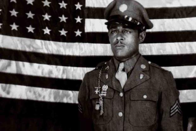 Staff Sergeant Edward A. Carter, Jr. received the Distinguished Service Cross in October of 1945 and posthumously 52 years later the Medal of Honor for his courageous capture of German soldiers near Speyer, Germany. Courtesy of the National Archives and Records Administration