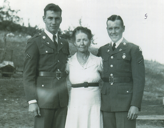 Walt Ehlers with his mother Marie and brother Roland.