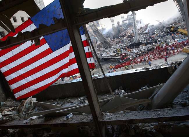 Old Glory at ground zero