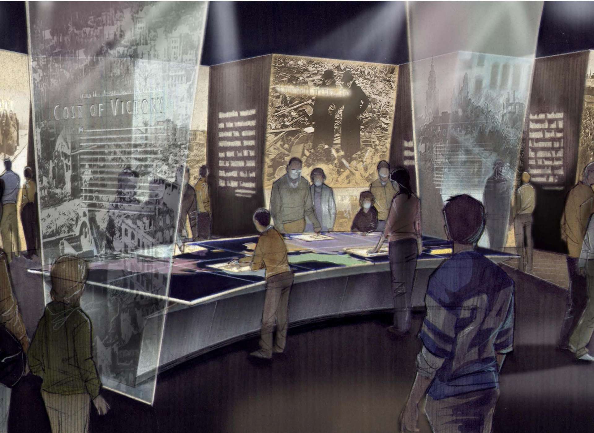 Liberation Pavilion Cost of Victory exhibit rendering