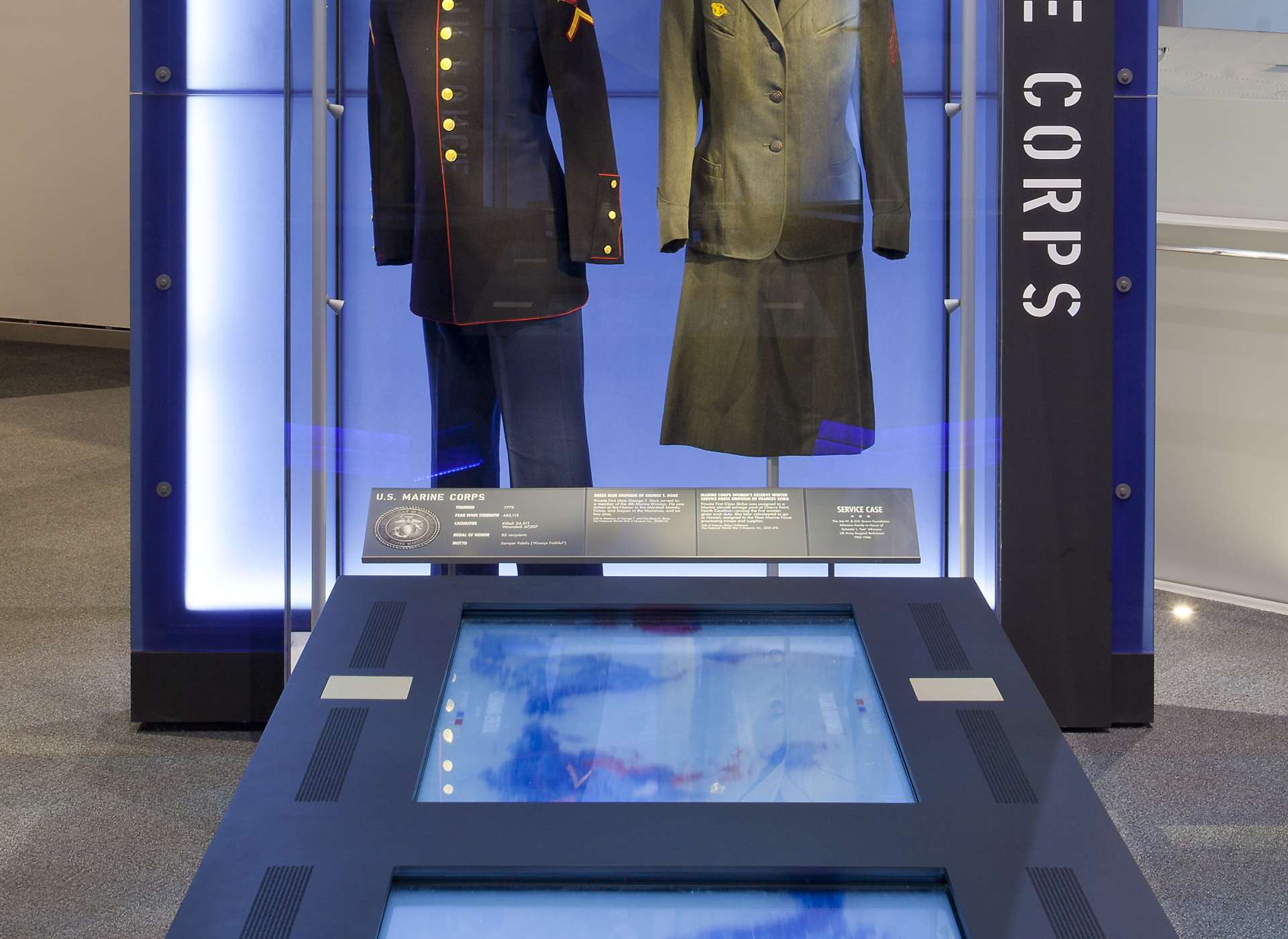 Laborde Services Gallery, US Freedom Pavilion, Marine uniforms