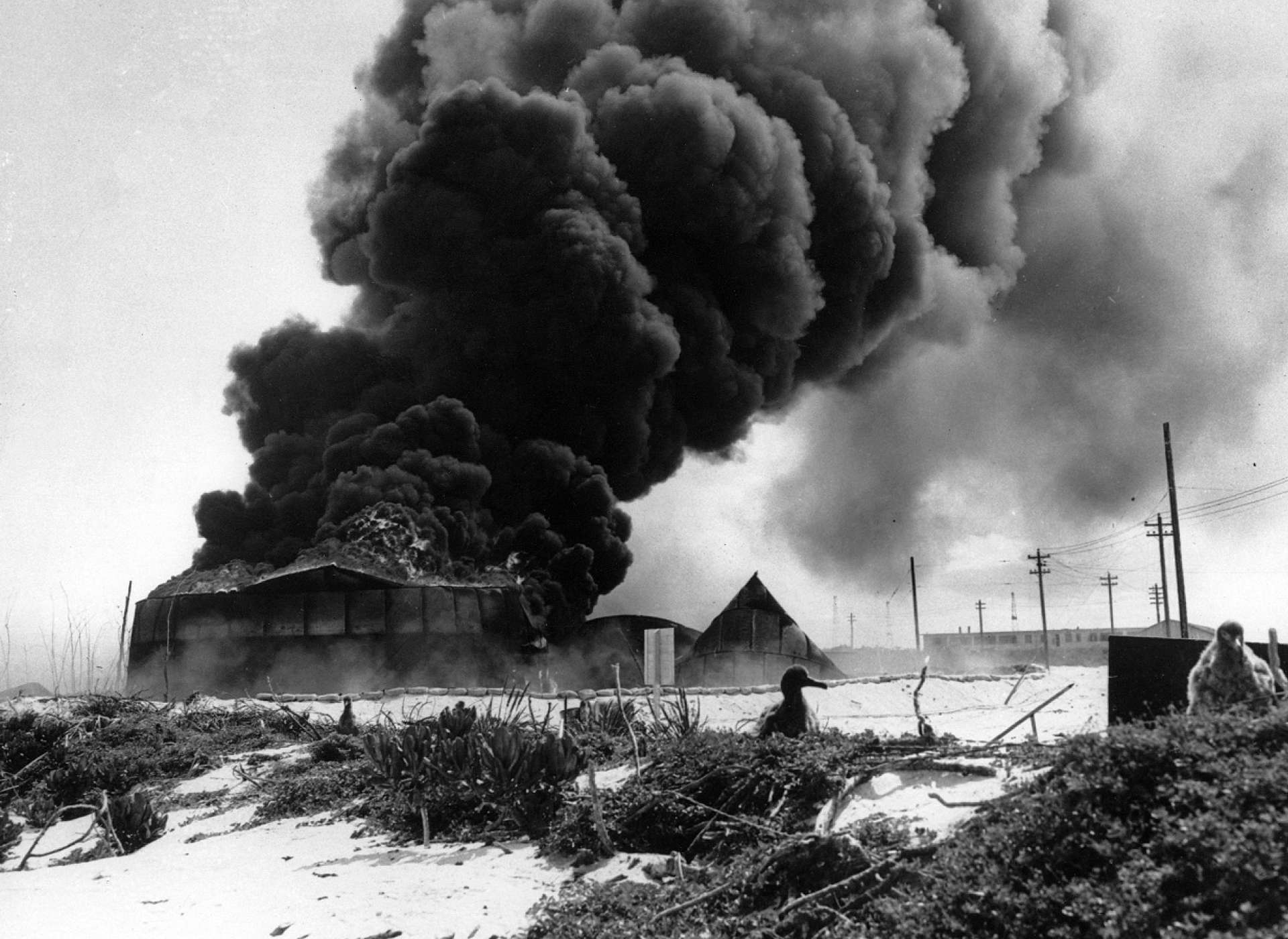 Explosion during the Battle of Midway