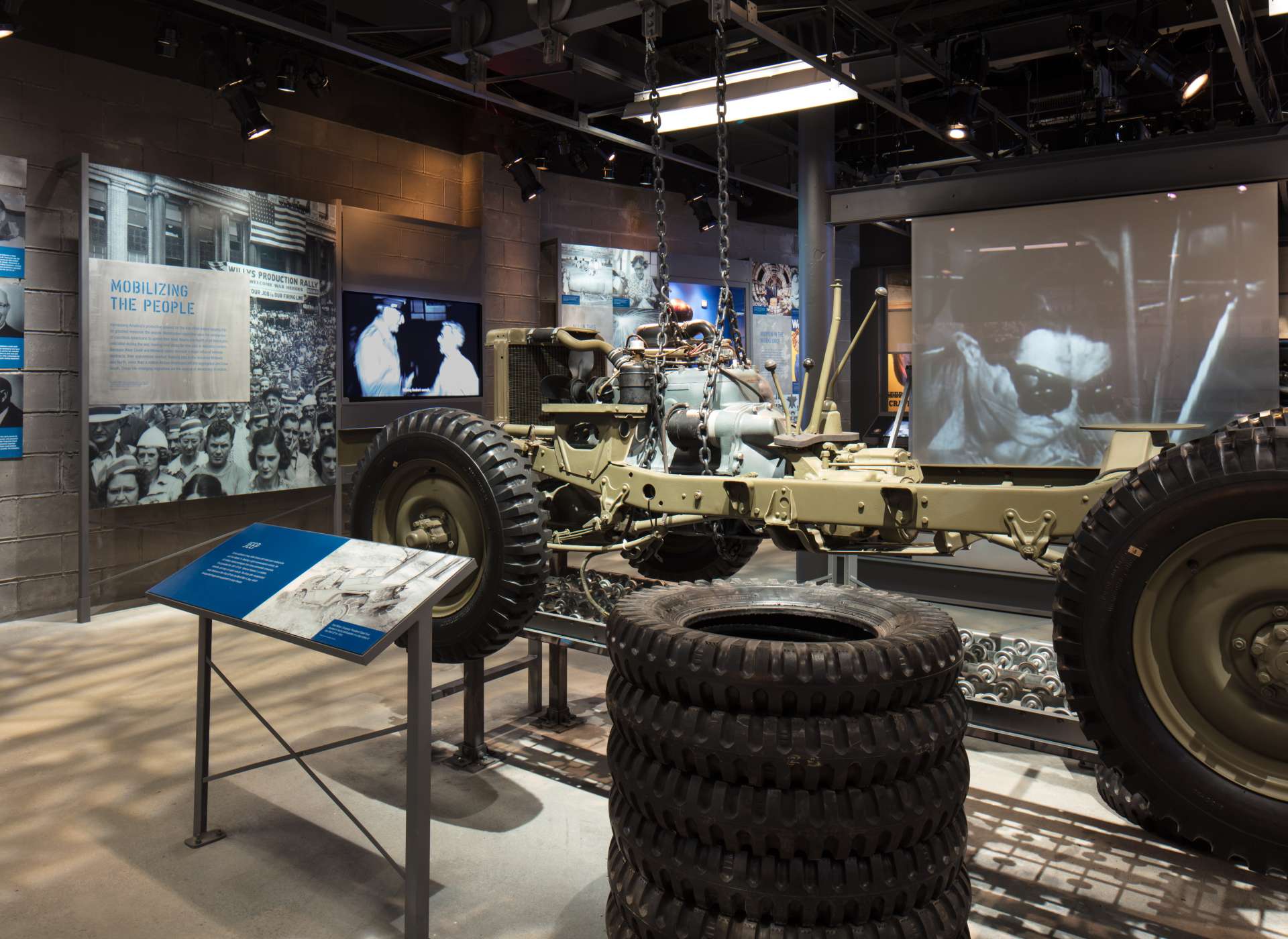 Louisiana Memorial Pavilion, Arsenal of Democracy gallery with Jeep