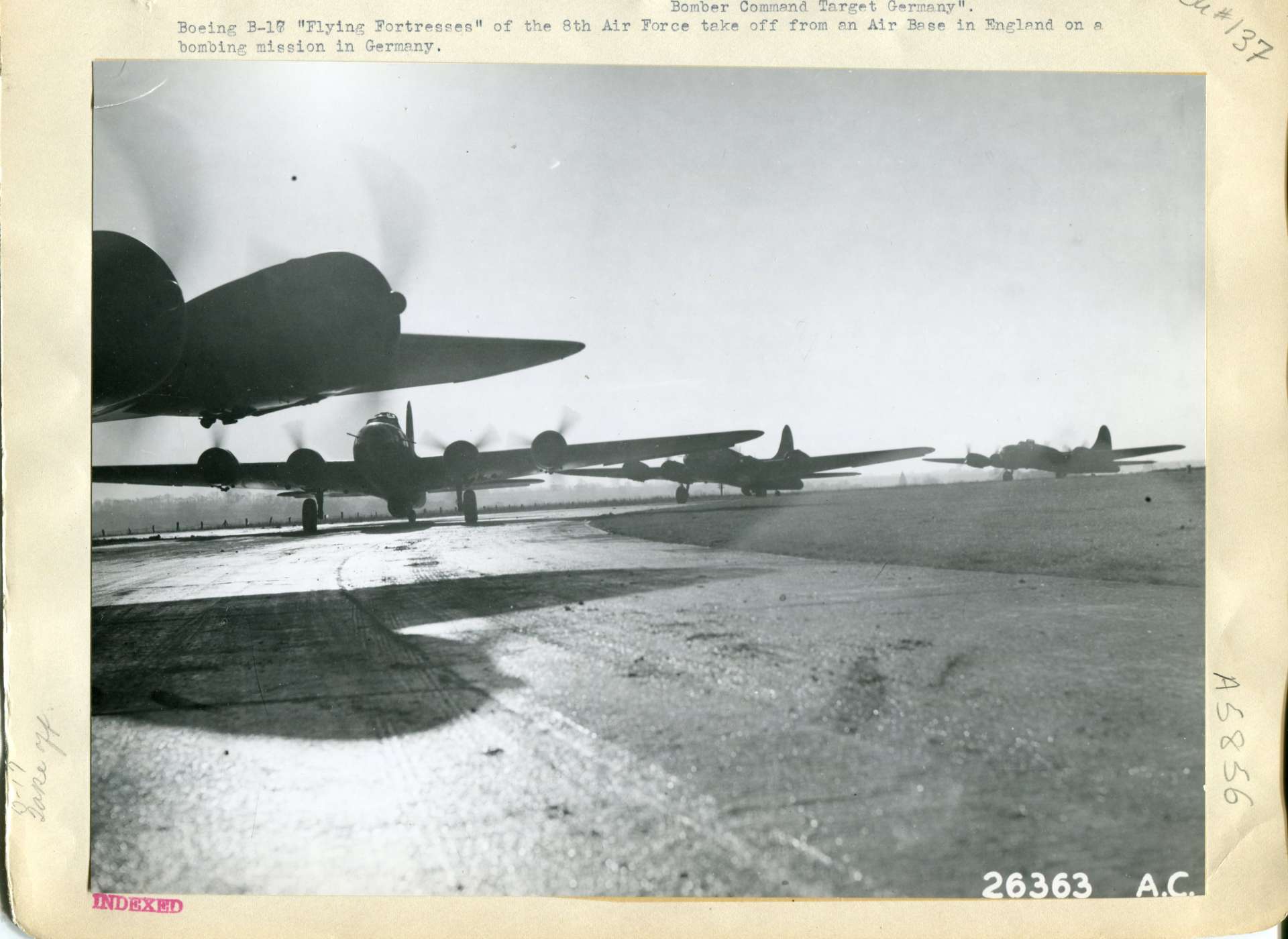 B-17 taxing on the runway