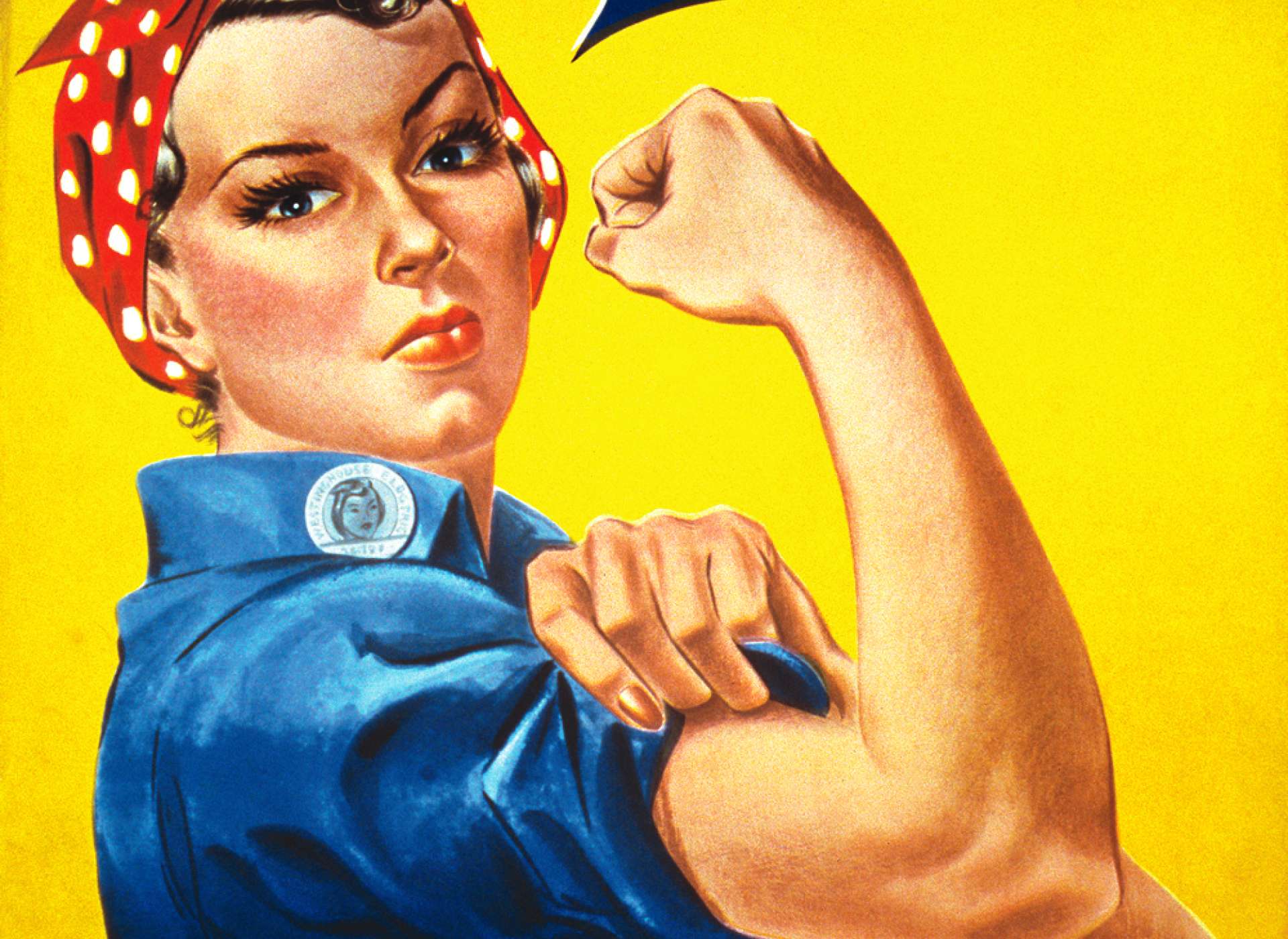 “We Can Do It!” poster for Westinghouse, closely associated with Rosie the Riveter, although not a depiction of the cultural icon itself.