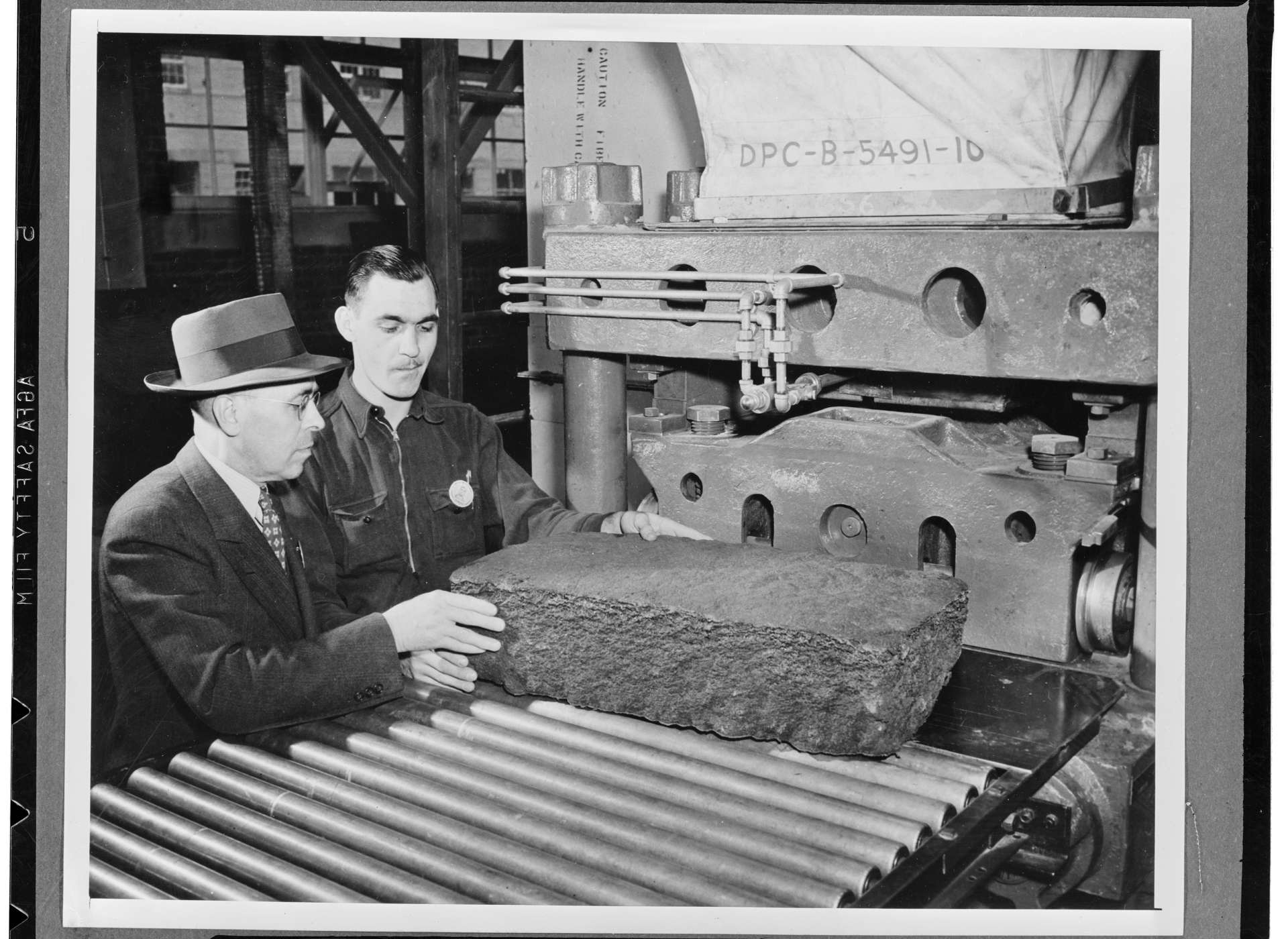 Synthetic rubber production, ca. 1940.